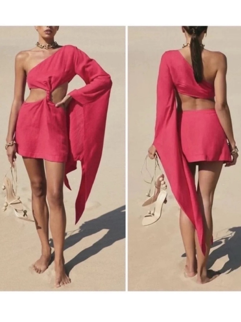 Cult Gaia Lucienne One Shoulder Cut Out Mini Dress